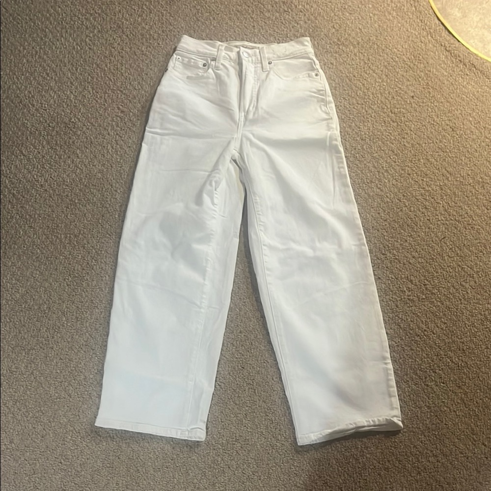 White Madewell Perfect Fit Vintage Wide-Leg Crop Jeans